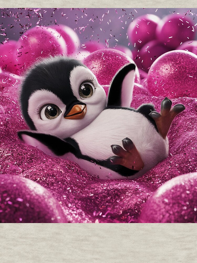 Baby Penguin Playing With Glitter Bomb by PinkGoddessLove