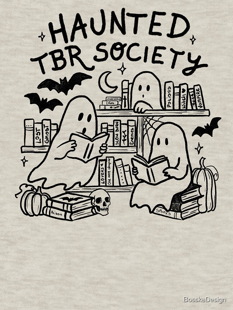 Cute ghosts book lover halloween by BosskaDesign