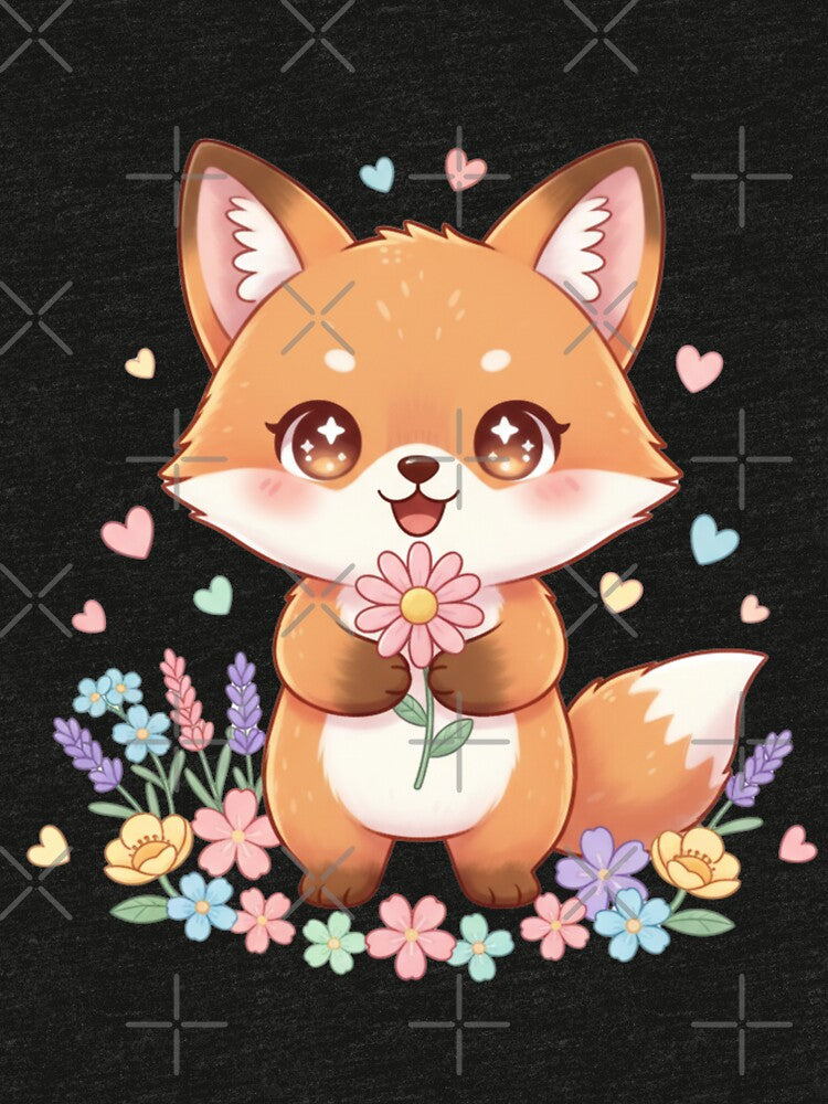 Baby fox with flower by SimonsDesignArt