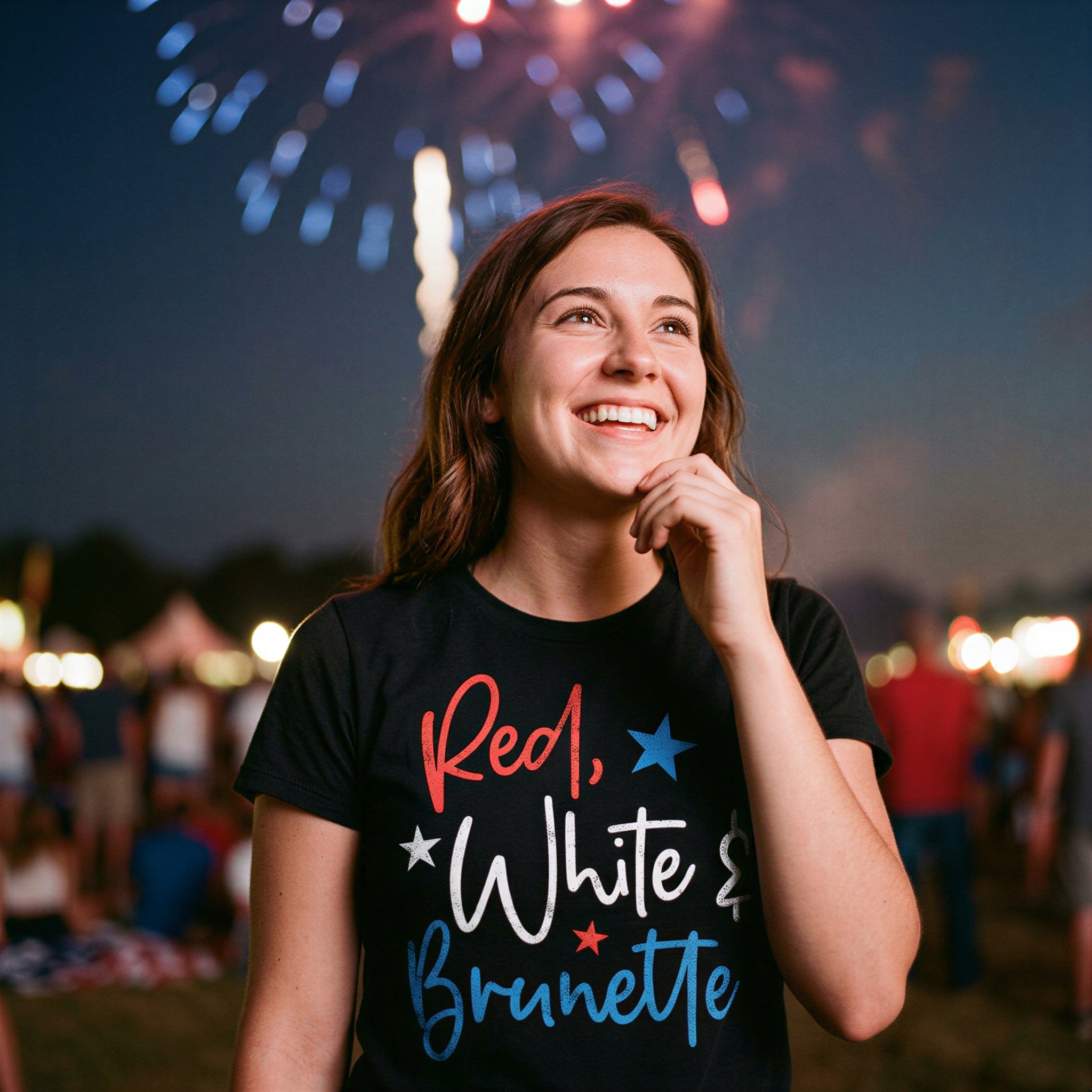 Red White And Brunette Women's T Shirt