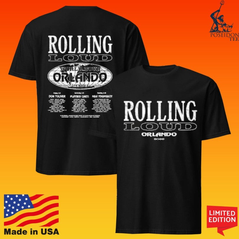 Rolling Loud B&w Orlando Tour 26 Black Lineup T-shirt