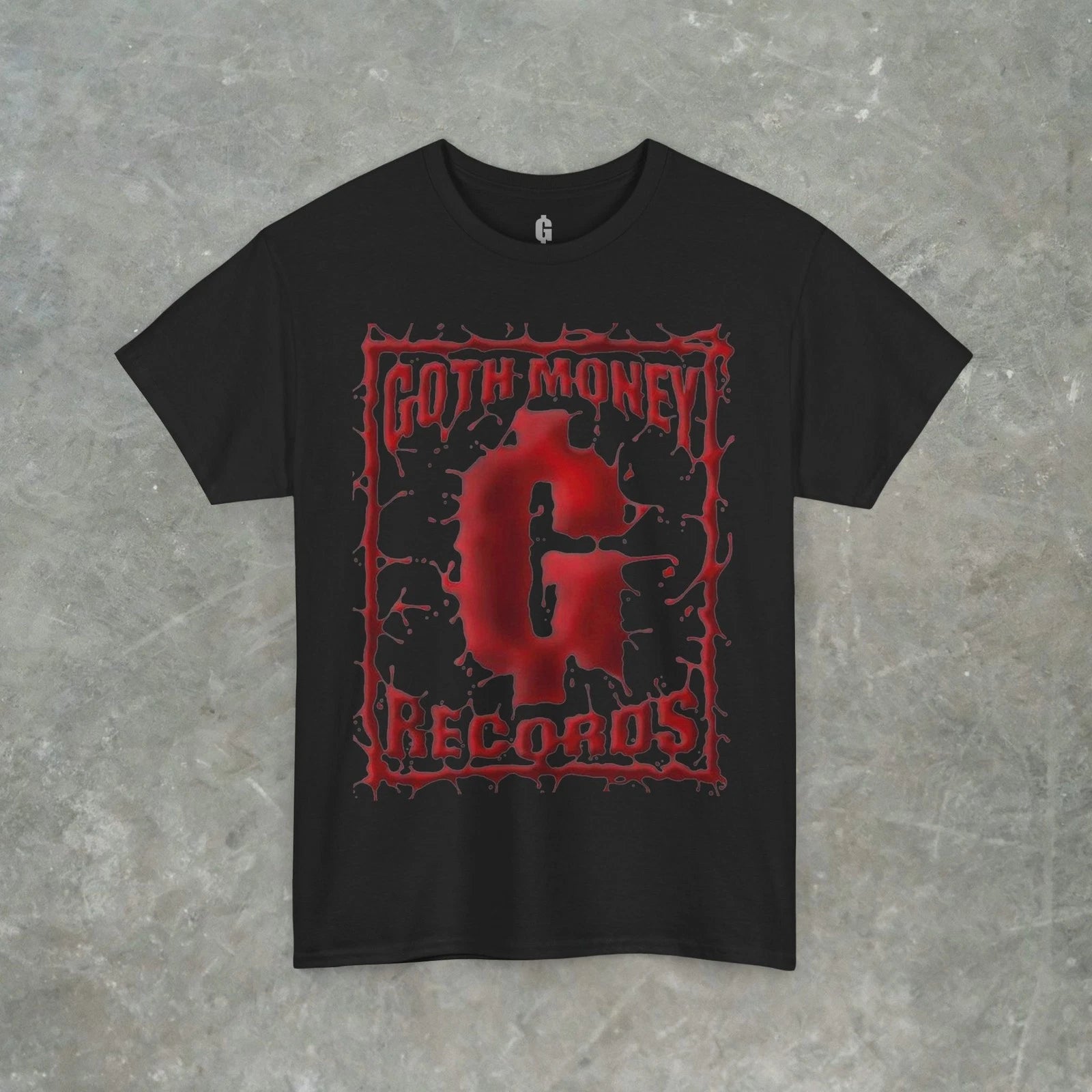 Goth Money Records Tee, Black Kray aka Sickboyrari, Goth Money Blood Splatter