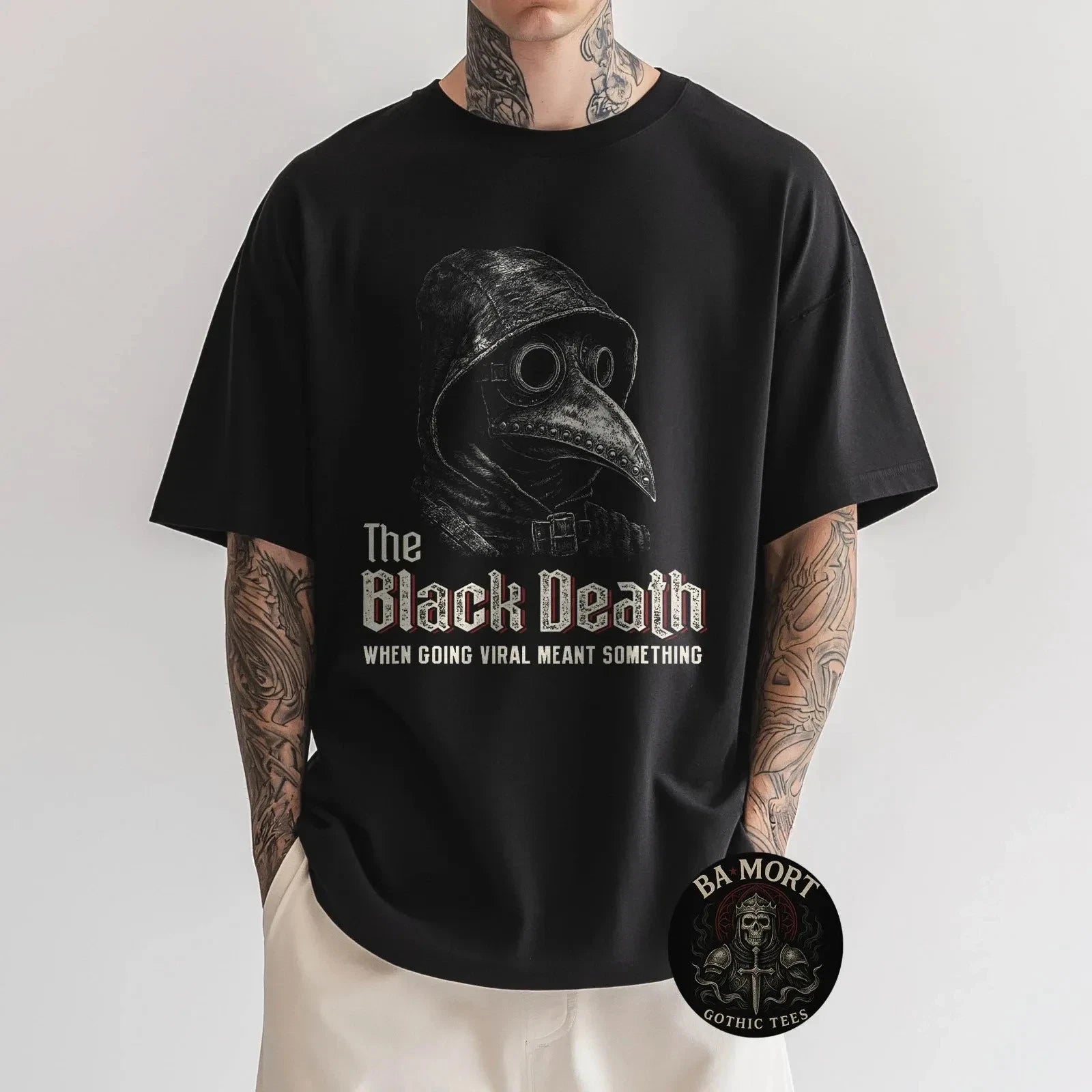 Plague Doctor Humor When Black Death Become Viral Gothic TShirt Unisex Full Size