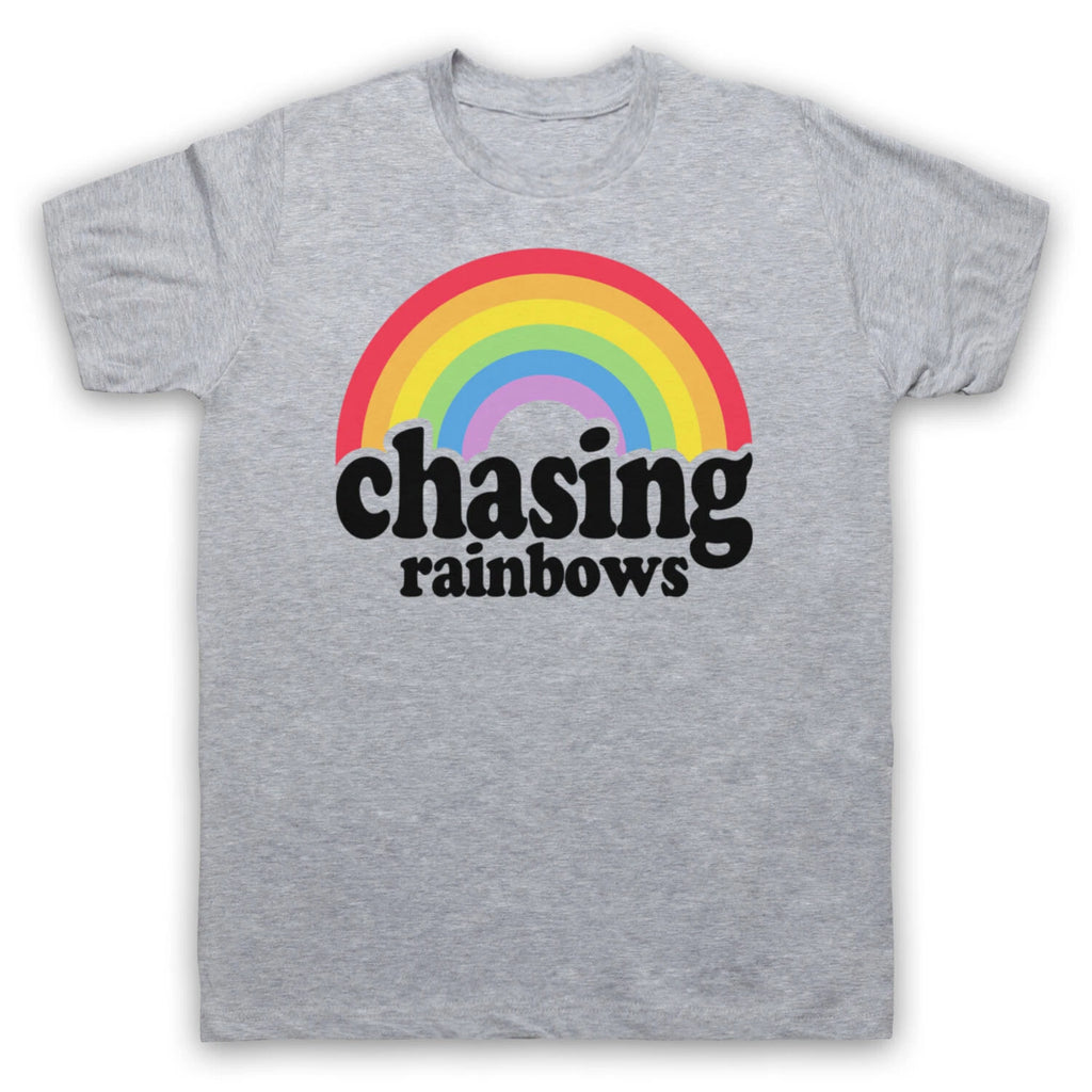 CHASING RAINBOWS UNOFFICIAL BRITPOP LEGENDS SLOGAN MENS & WOMENS T-SHIRT