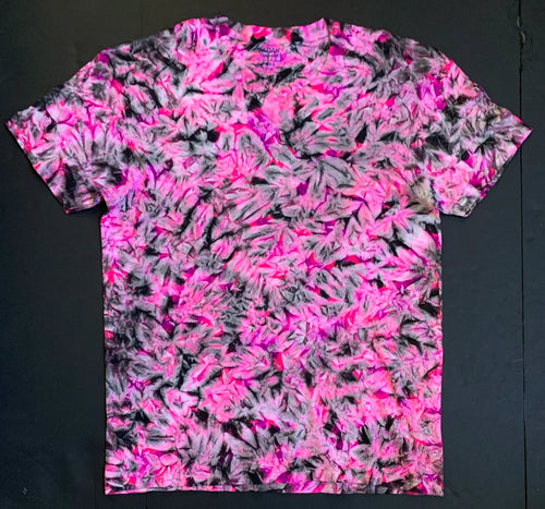 *New* 2XL - Sm Handmade Tie Dye, Bubble Gum Licorice Cruncht Crinkle, Crew or V