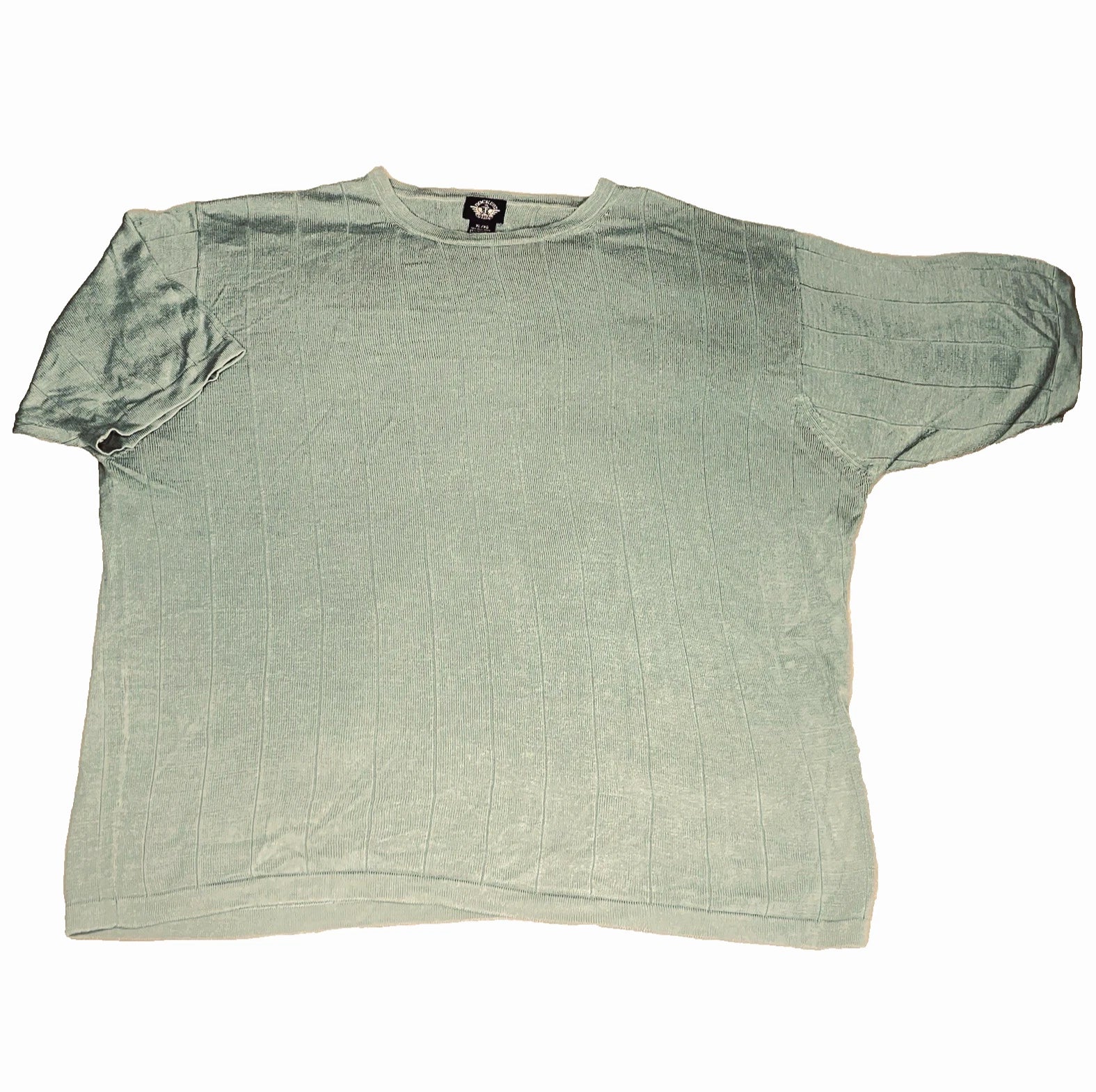 Dockers Vintage T Shirt Ribbed Silk Cotton Green Sage XL Men Short Sl Preppy Y2K