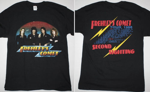 ACE FREHLEY FREHLEY'S COMET NEW BLACK T-SHIRT