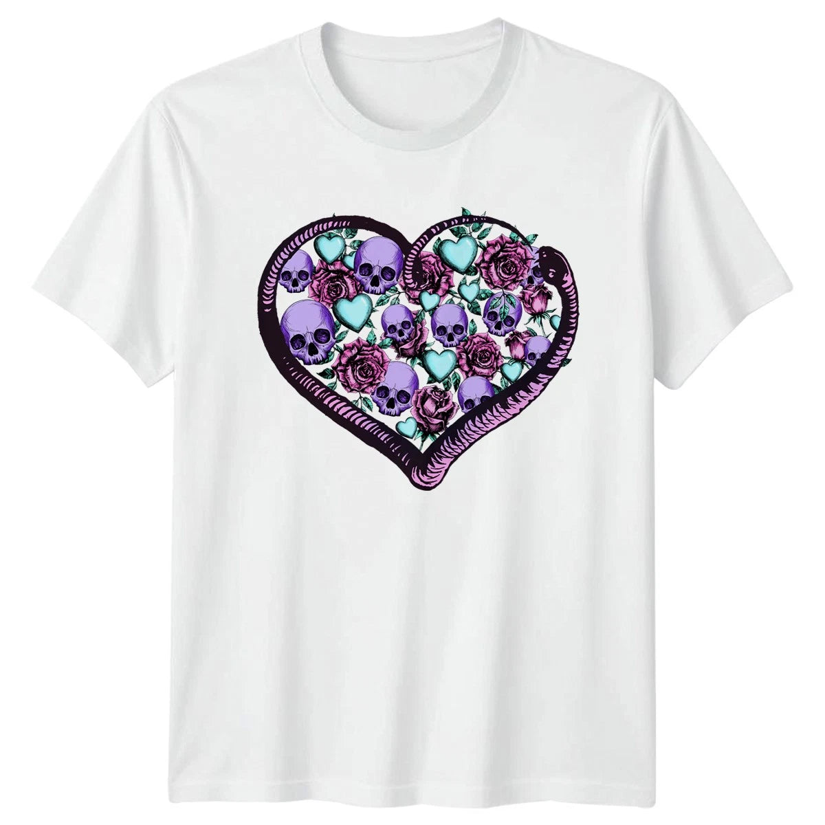 Creepy Cute Pastel Goth Skull Snake T-Shirt Pastel Goth Creepy Cute