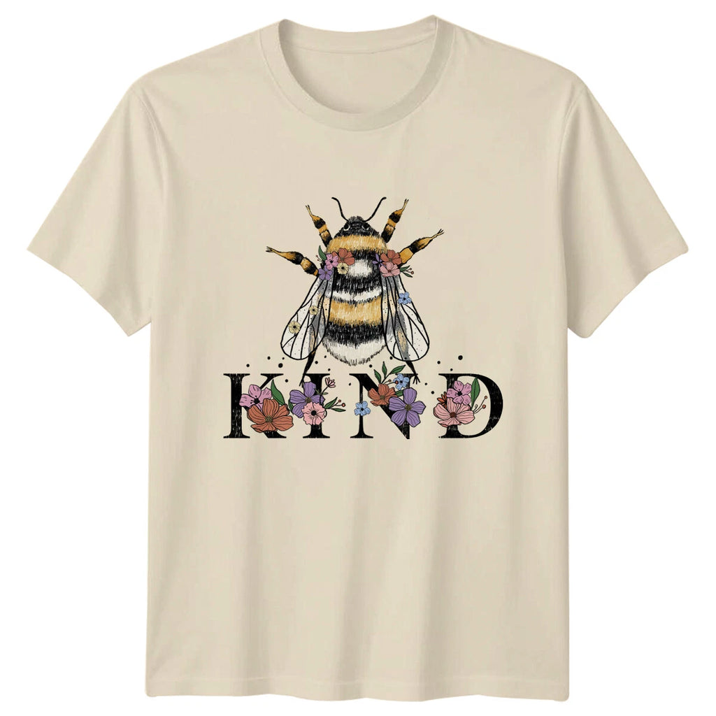 Kind Bee T-Shirt, Floral Bee T-Shirt, Nature Bee Lovers
