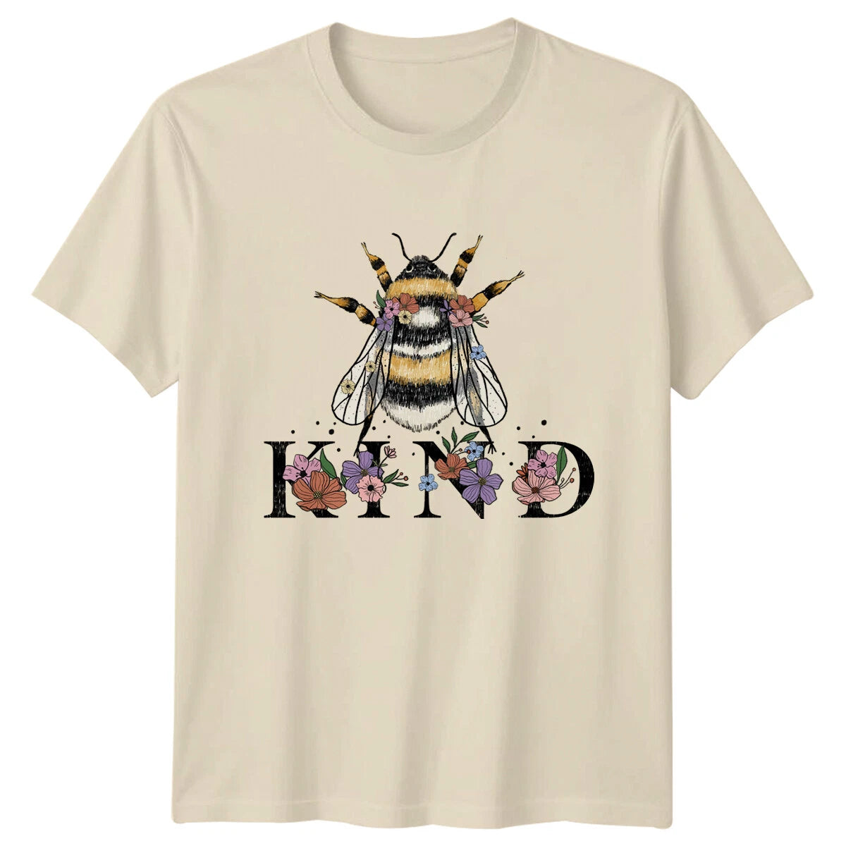 Kind Bee T-Shirt, Floral Bee T-Shirt, Nature Bee Lovers