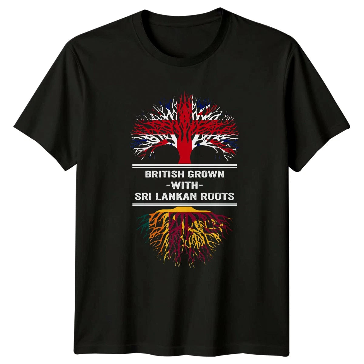 British Grown With Sri Lankan T-Shirt Dual Heritage Nationality Birthday Gift