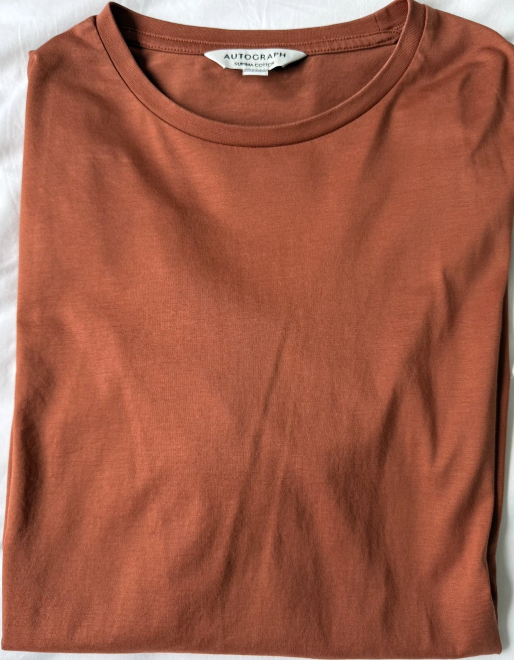 Autograph Supima Cotton T Shirt Mens Large Copper Tan Premium Crew Neck Tee