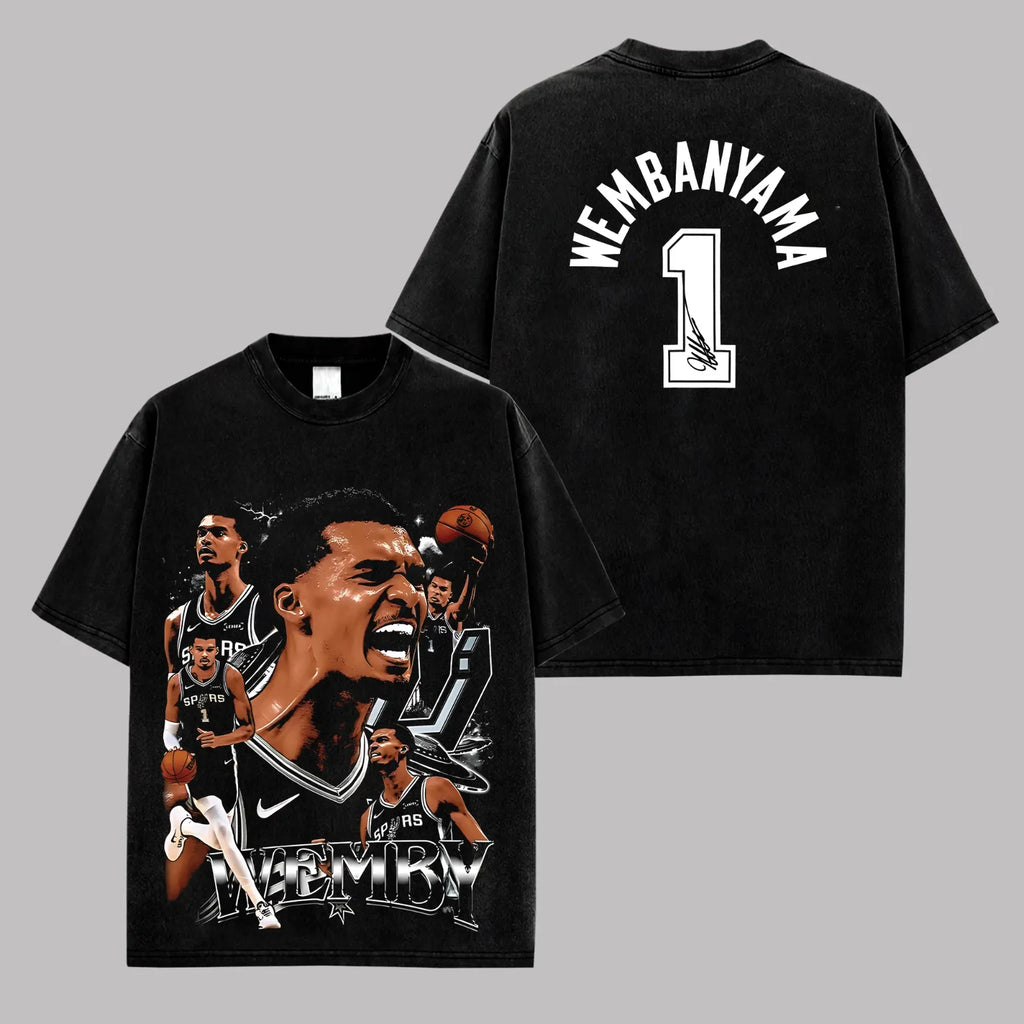 [ ✨ 100% Cotton] Victor Wembanyama - Wemby 1 Premium Cotton T-Shirt, Vintage Spu
