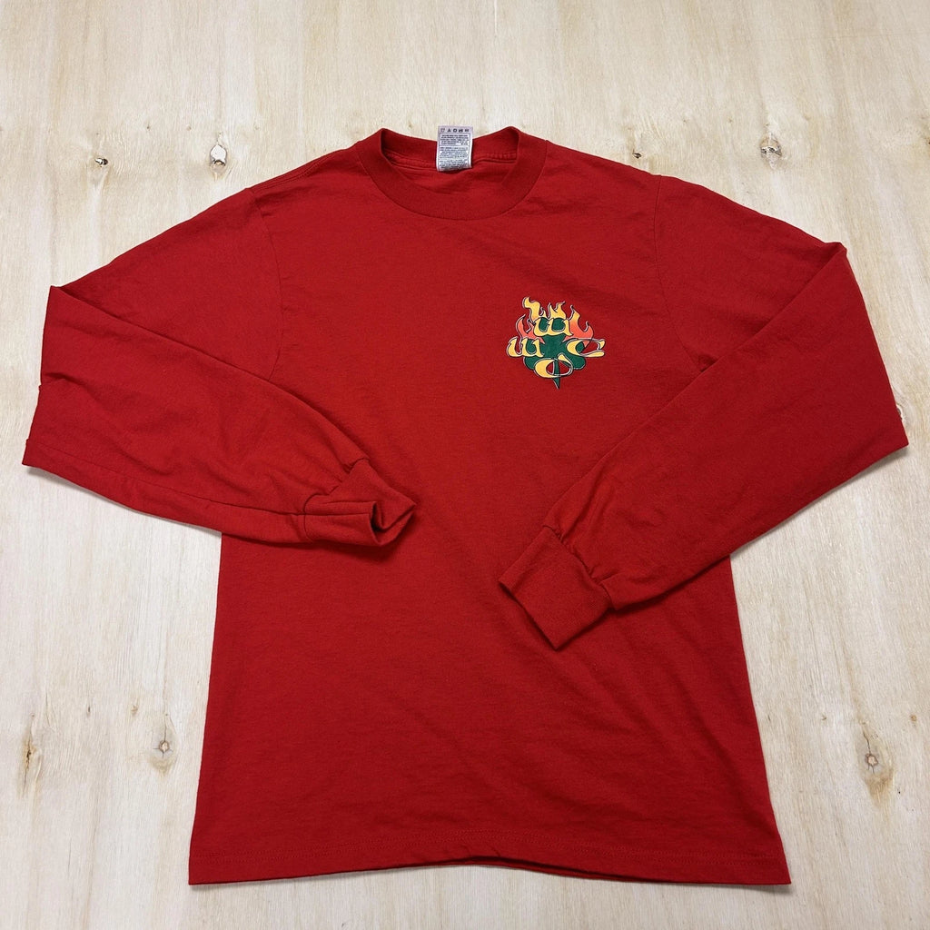 Vintage Lucky Ball Run Shirt Mens Small Red Army Navy T-Shirt Fruit Of The Loom