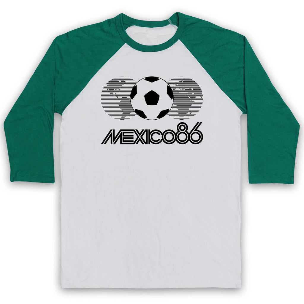 Mexico 86 Retro Football World Soccer Sports Adults Baseball T-Shirt Sizes Cols