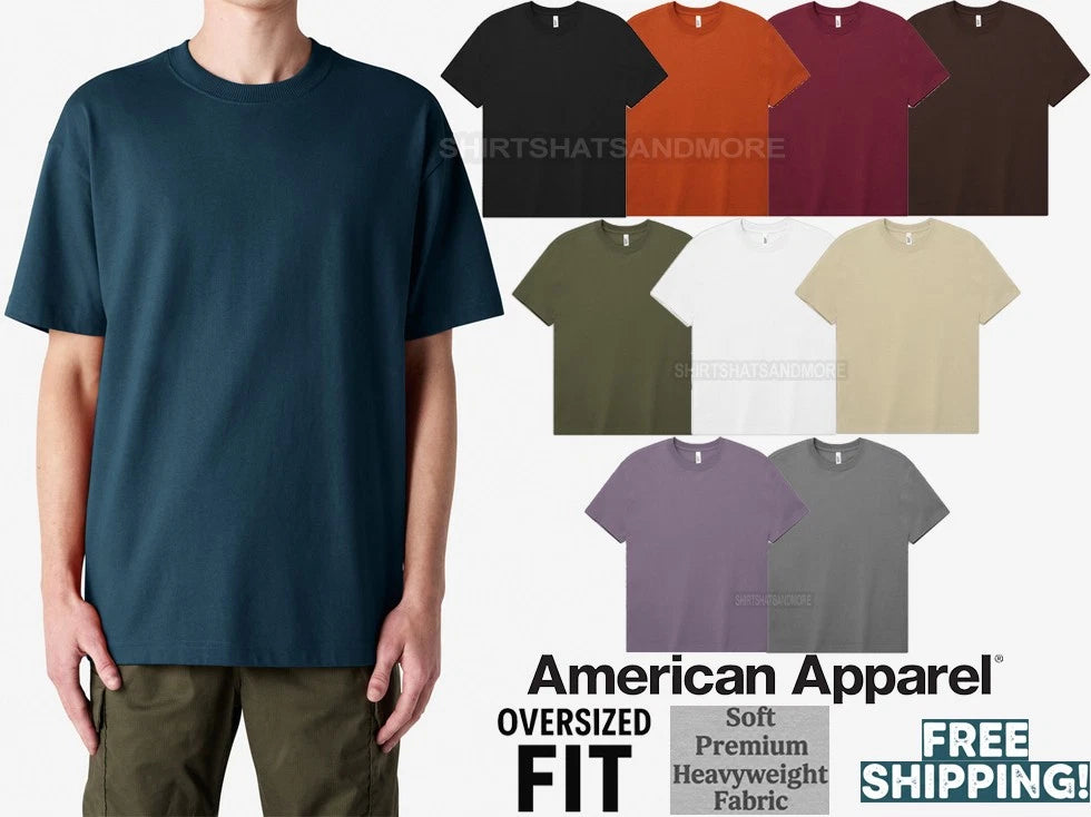 American Apparel T-Shirt Mens Premium Soft Super Heavyweight Fabric Tee S-3XL