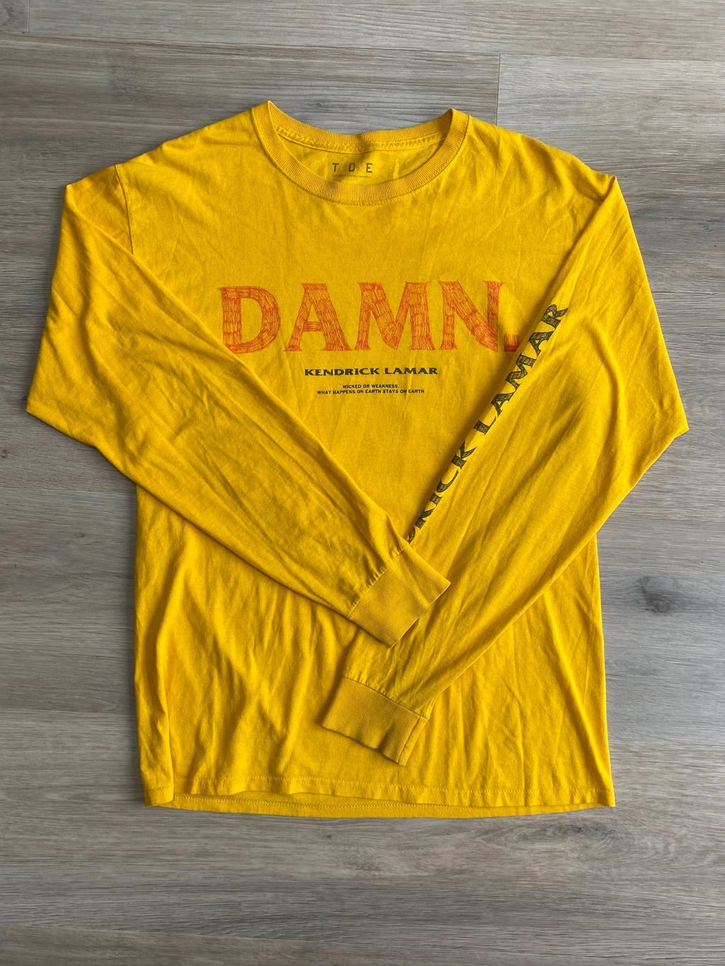 Kendrick Lamar Damn T Shirt Mens Medium 2017 American Tour Yellow Concert Tee