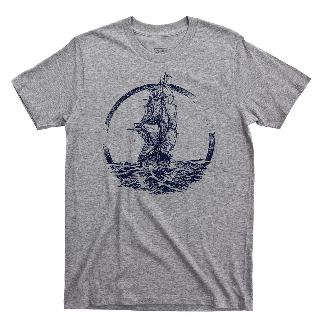 Pirate Ship T Shirt Caribbean Buccaneer Booty Aye Ahoy Matey Flying Dutchman Tee