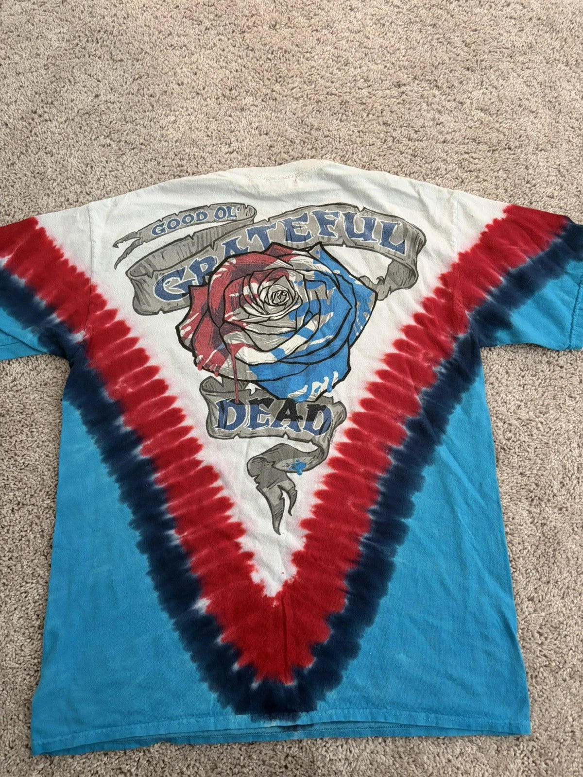 VTG Y2K 2003 Liquid Blue Grateful Dead Tie Dye Steal Your Face T Shirt L