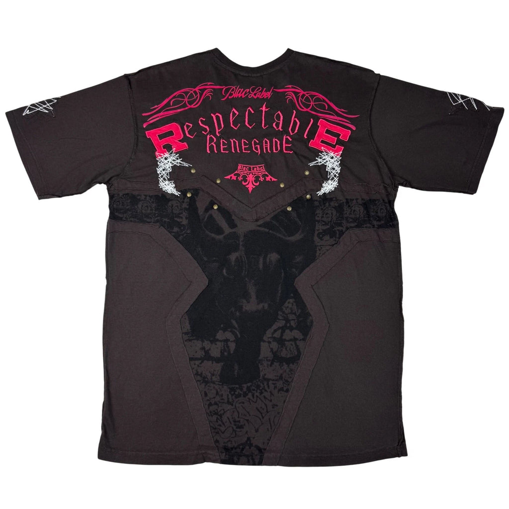 Blac Label Turnbull Hardheads Graphic T Shirt Brown Streetwear Mens Y2K Grunge