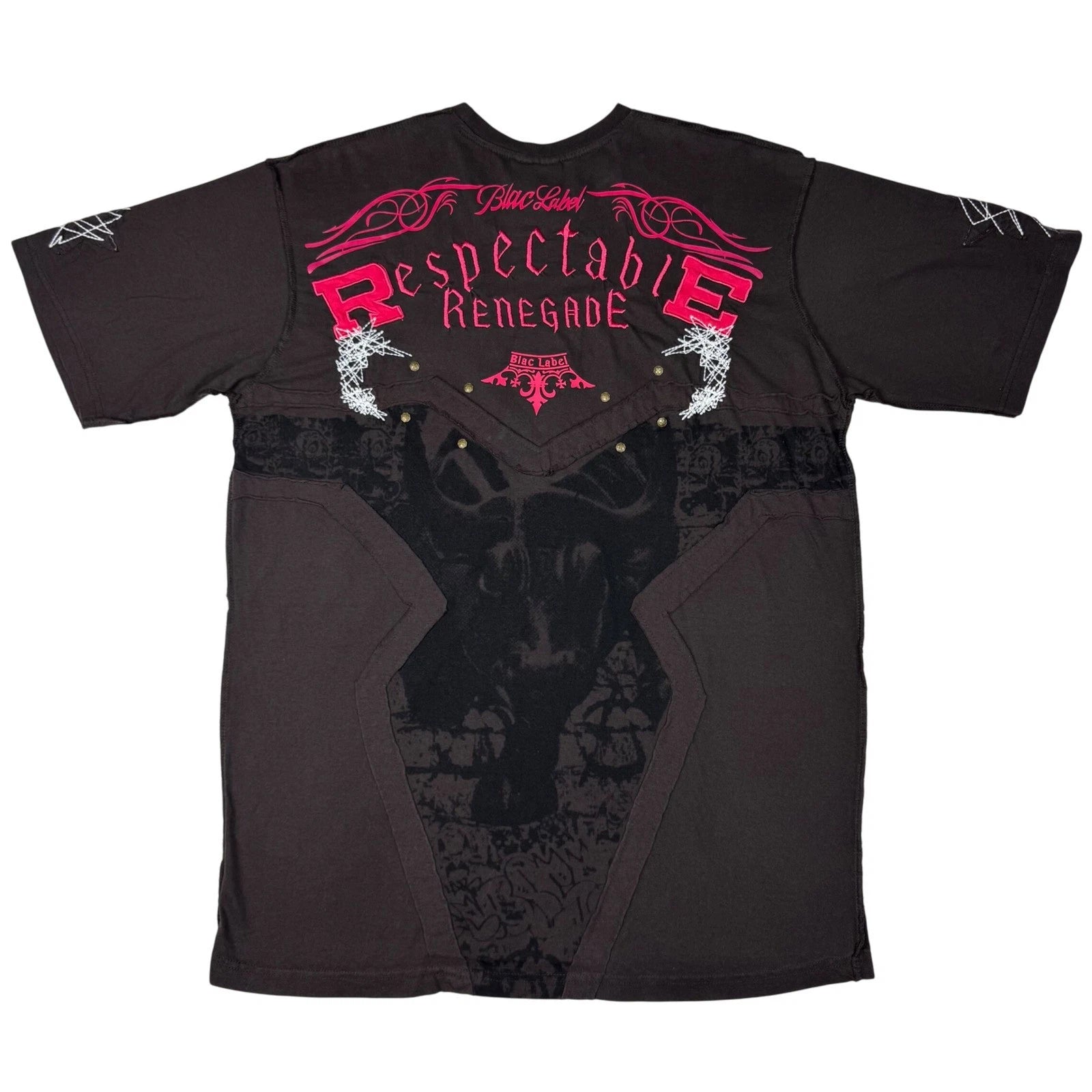 Blac Label Turnbull Hardheads Graphic T Shirt Brown Streetwear Mens Y2K Grunge