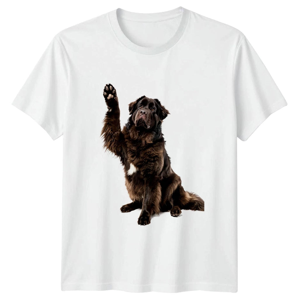 Waving Newfoundland Dog T-Shirt Newfie Pet Birthday Gift For Him And Her