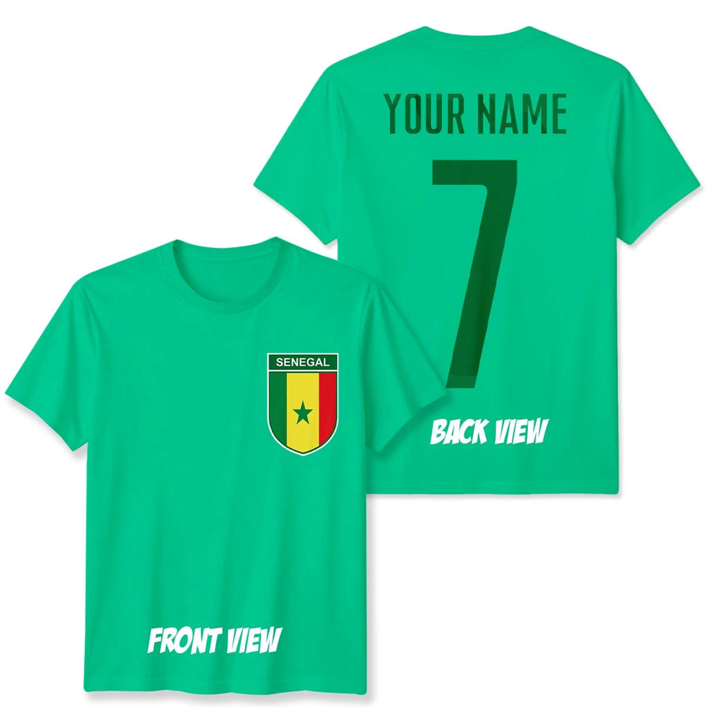 Personalised Senegal Football Unisex Kids T-Shirt Name Number Tee #WC