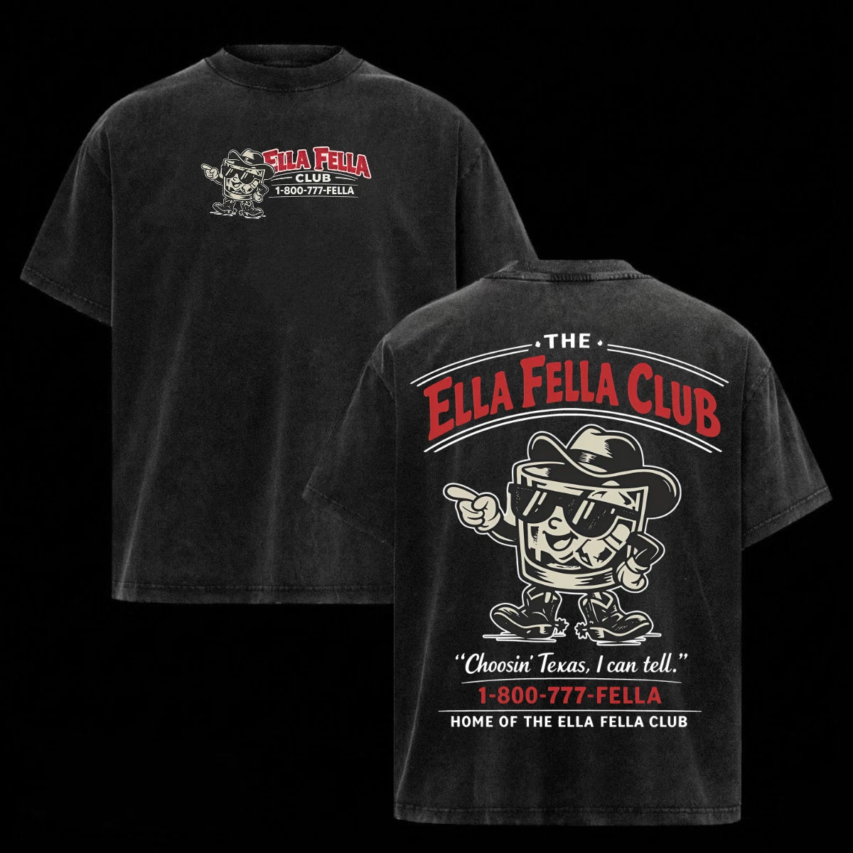 Ella Fella Club Shirt Retro Cowboy Cartoon Texas Style Outfit Gift Idea Men Top