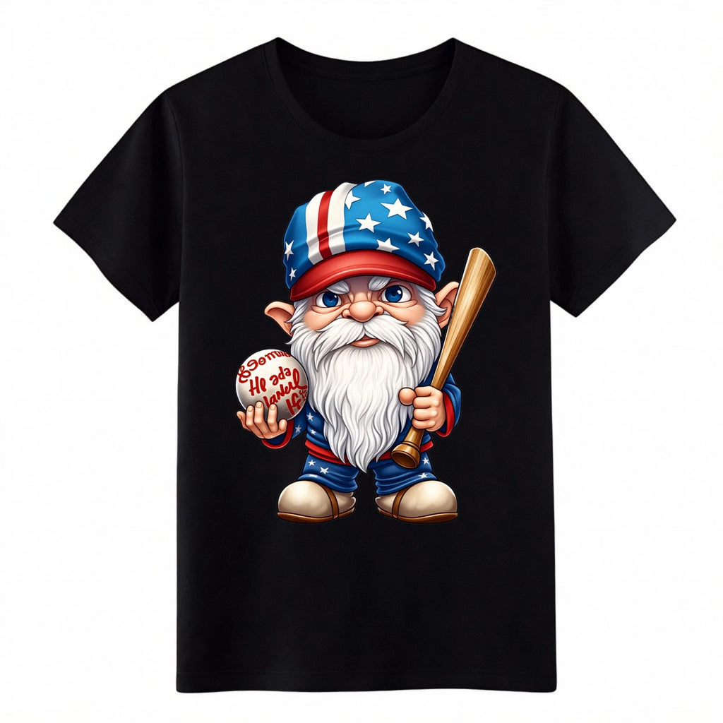 USA Gnome Baseball Player Shirt | 4th of July Patriotic American Flag Cap