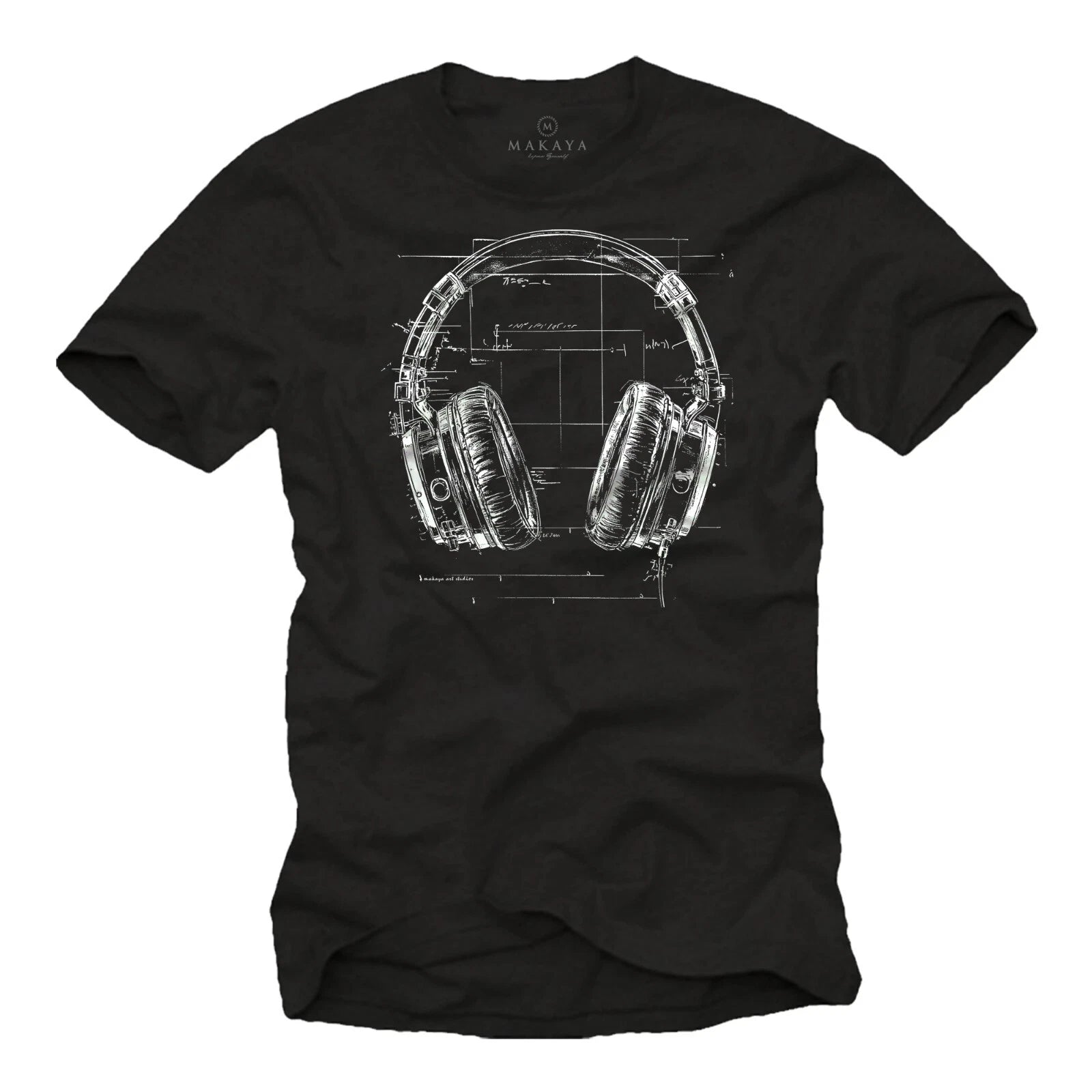 Mens T-Shirt For Music Lovers Headphones Design Hip Hop Style Gifts Boys