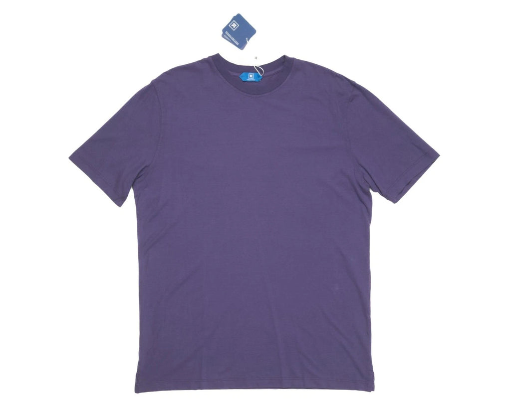 Kired by Kiton $295 NWT Crepe Cotton Short Sleeve Purple Slim T-Shirt L (52 IT)