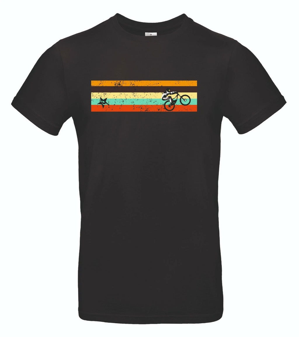 Mountain bike RETRO stripe grunge, mtb downhill bike tee