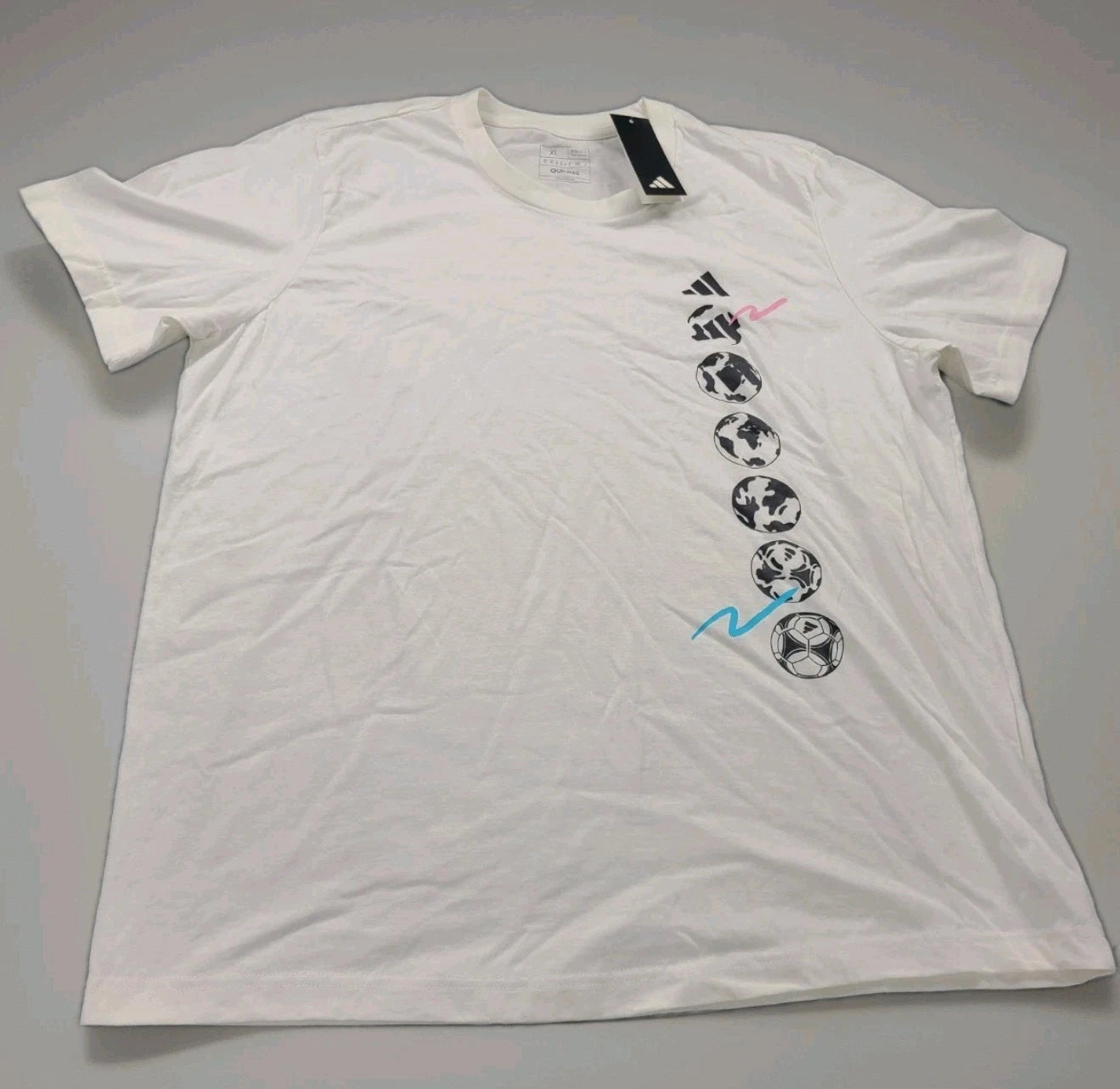 adidas Earth Ball T-Shirt # JI5608 White Size Men's Medium New With Tags