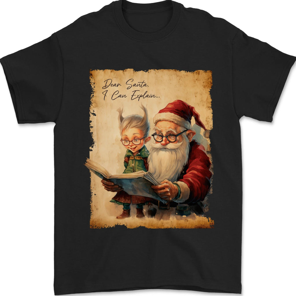 Dear Santa Claus I Can Explain Christmas Mens T-Shirt 100% Cotton