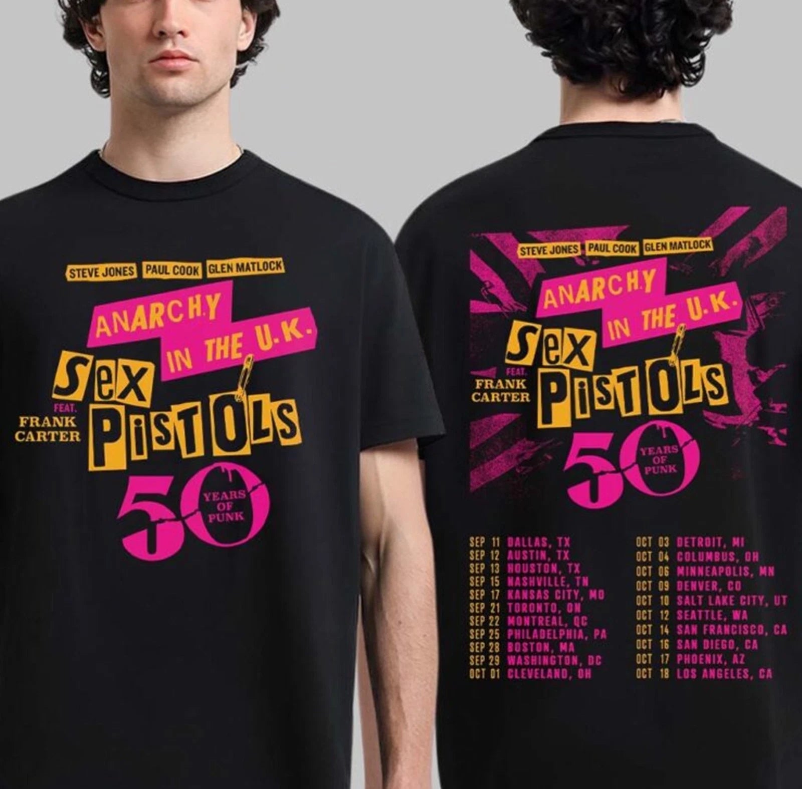 Sex Pistols Anarchy In The UK 50 Years Of Punk 2026 North America Tour T shirt
