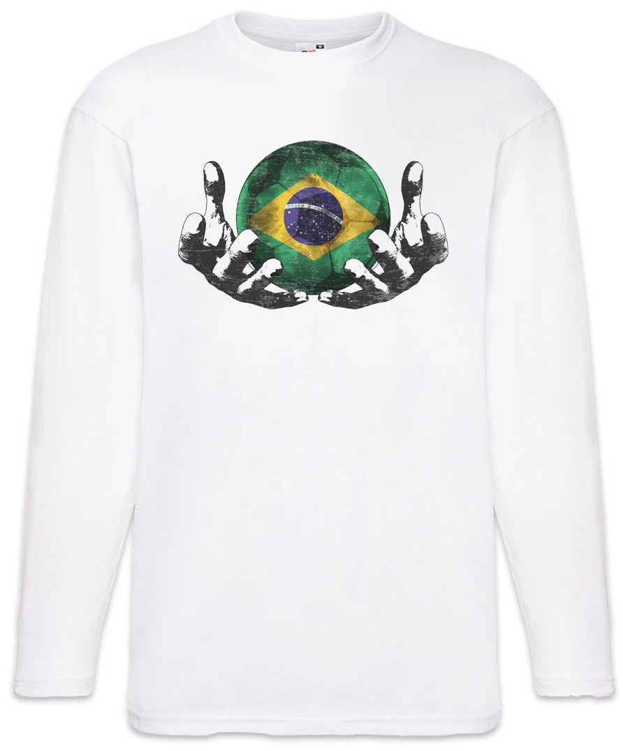 Brazil Football Magic Ball Men Long Sleeve T-Shirt brazilian Soccer Flag
