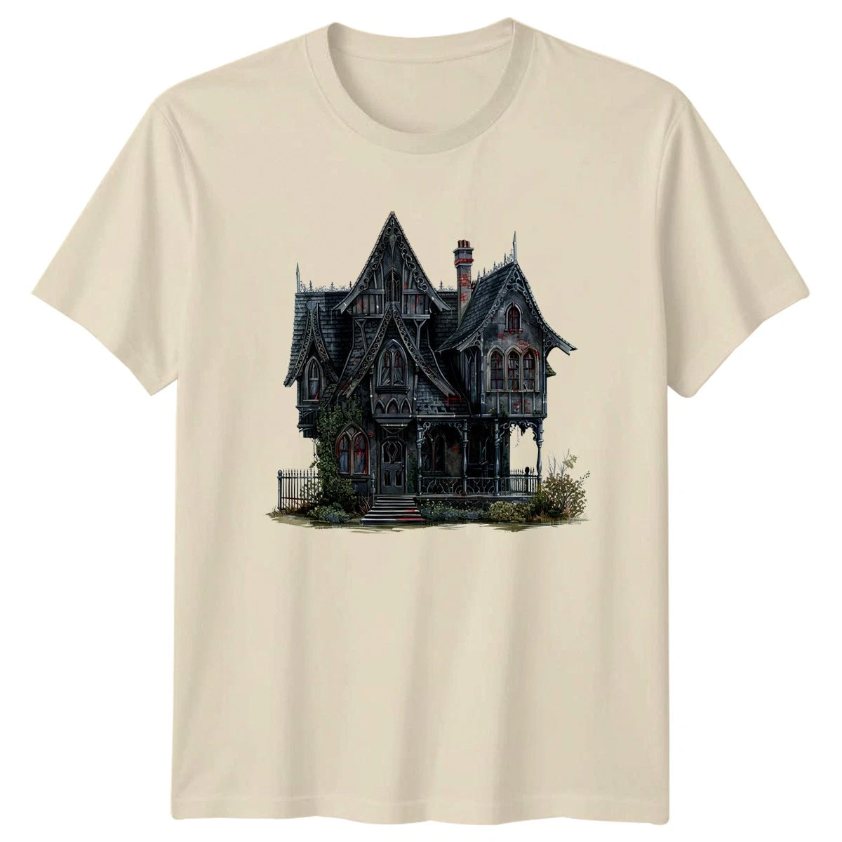 Gothic Victorian House T-Shirt Halloween Haunted Architecture Gift For Him