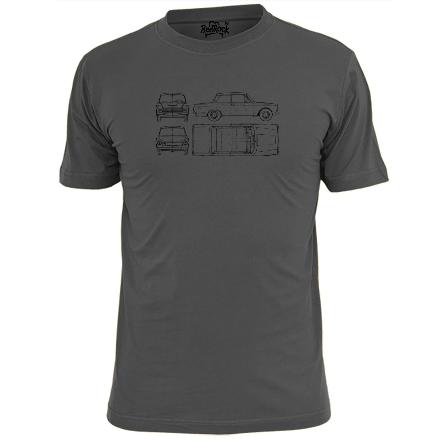 Mens Lotus Cortina 1965 Vintage Car Blueprint T Shirt Retro