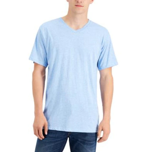 Alfani E4005 Men's V-Neck T-Shirt, Ocean Heather Size XL