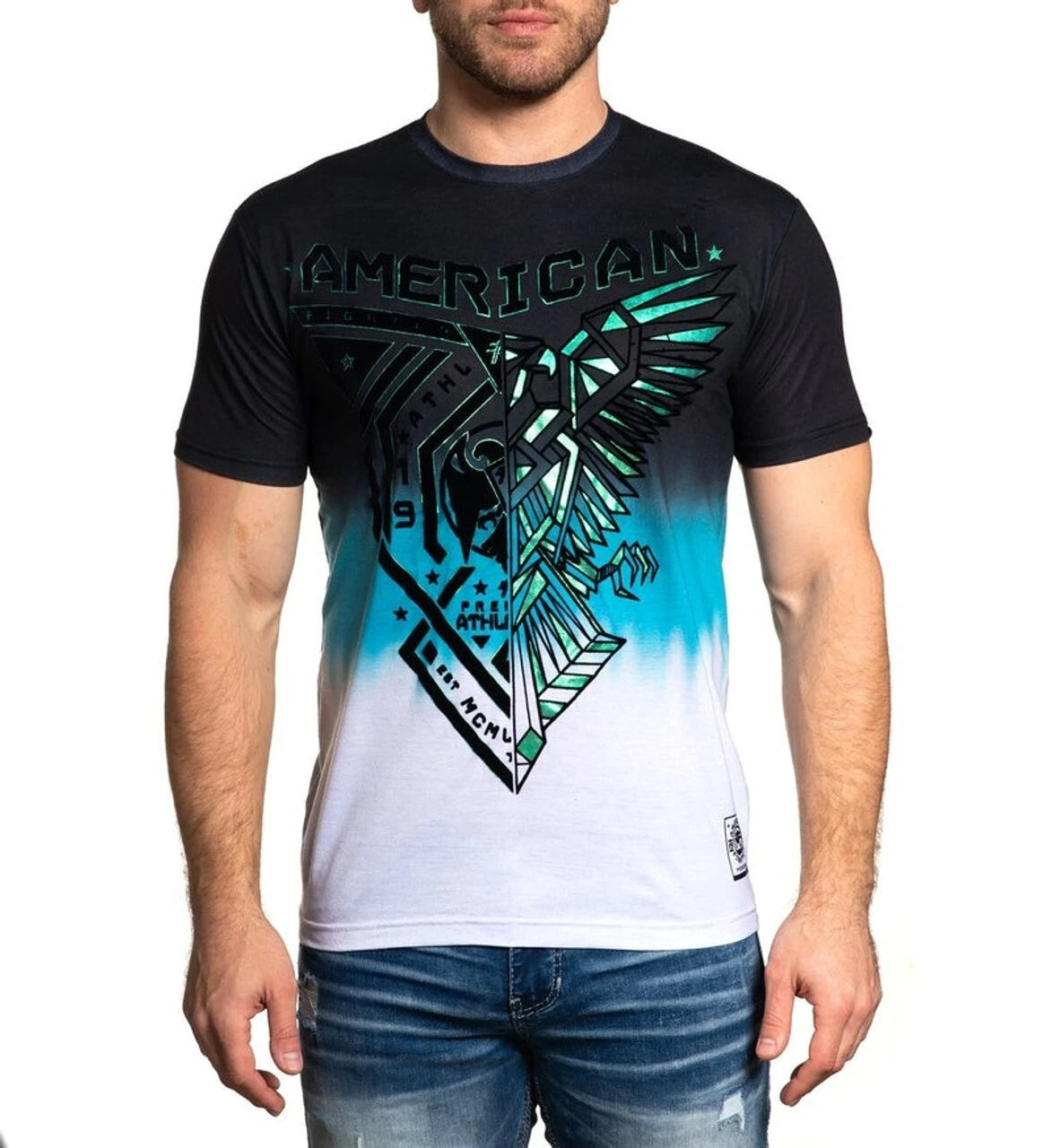 Mens American Fighter by Affliction Y2K MMA Hayward Tattoo T-Shirt Tee XS-XXXL