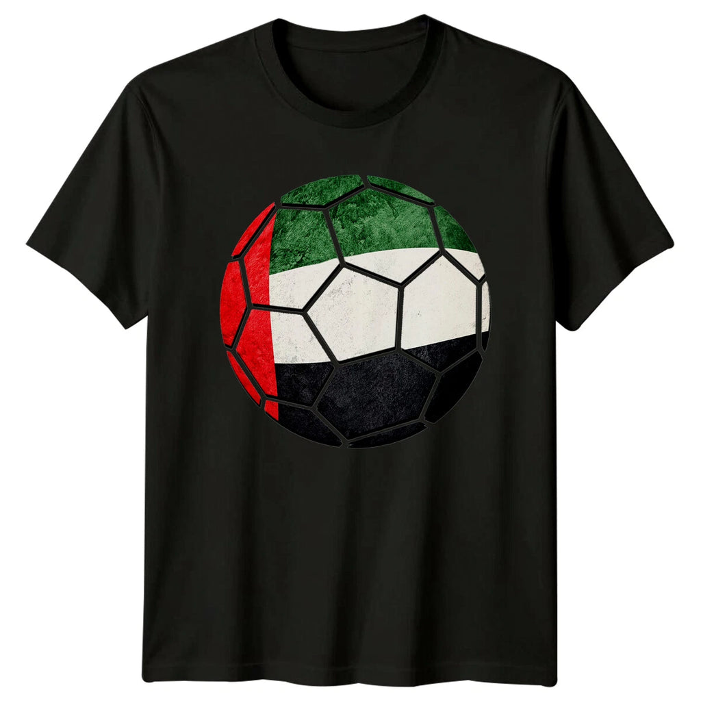 UAE Soccer Ball Flag Sports Mens T-Shirt Womens Tee Graphic Unisex Top