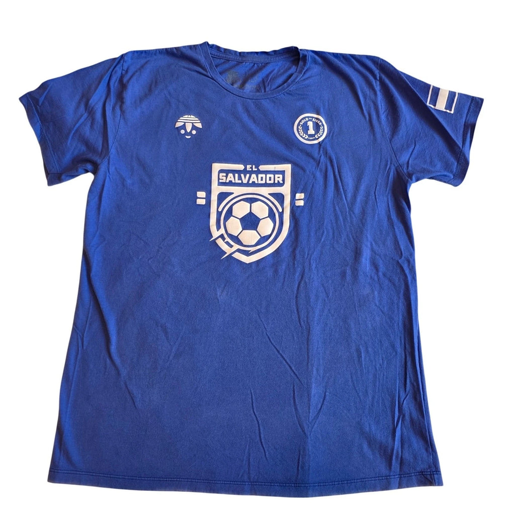 El Salvador Selecta #1 Soccer Graphic T-Shirt Large Blue