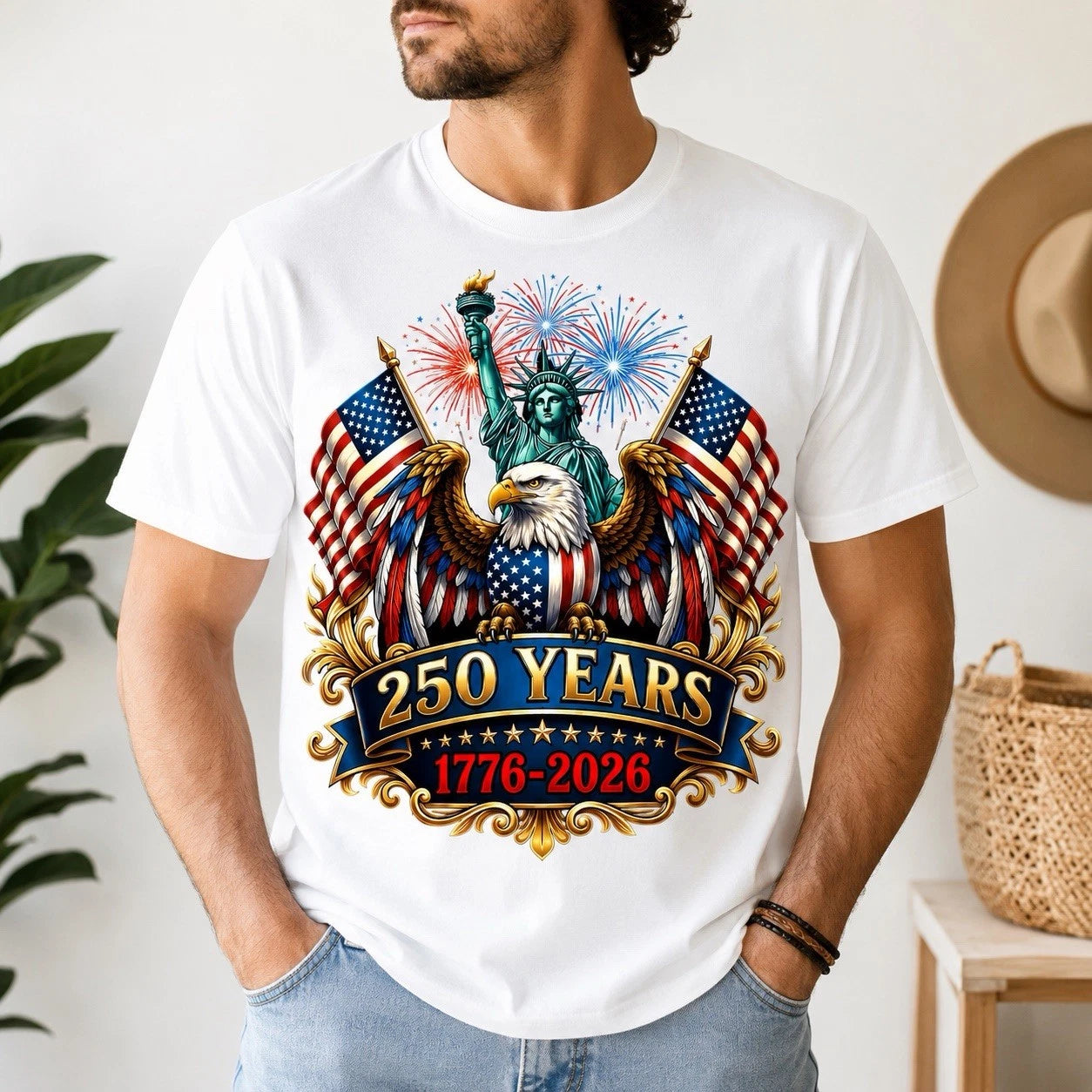 250th Anniversary USA 250 Year America Patriotic 4th of July T-Shirt, ALL SIZES