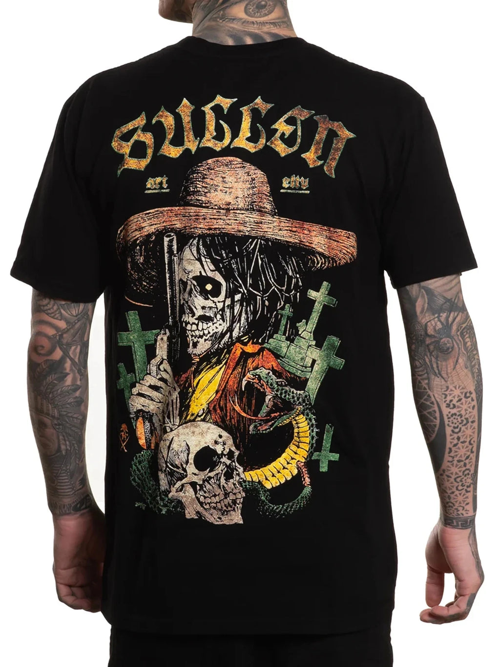 Sullen Men's Tumba Short Sleeve Premium T-shirt Tattoo Style Cowboy Skull Tee