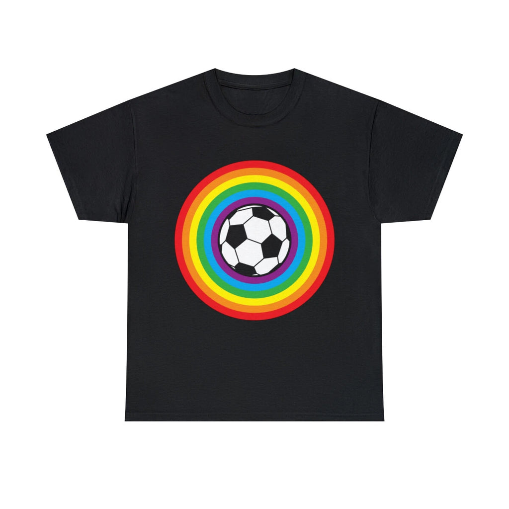 Rainbow Soccer Ball Graphic Tee Shirt, S-5XL