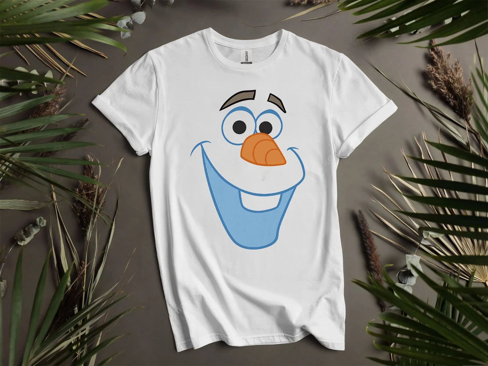 Cute Disney Frozen Olaf Big Face Cartoon T Hoodie Tshirt Men Women Unisex AD219