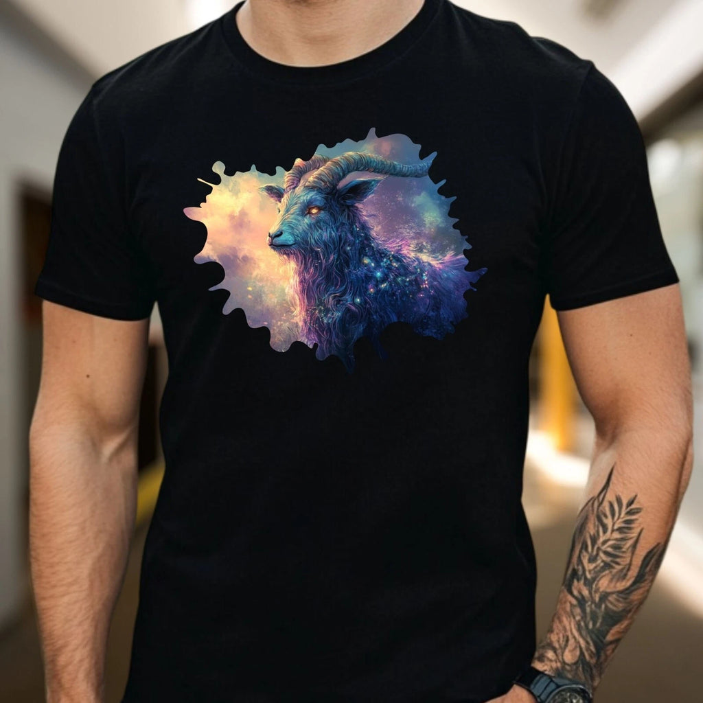 Mens Goat Mystical Motif Cotton T-Shirt Size XS to 5XL