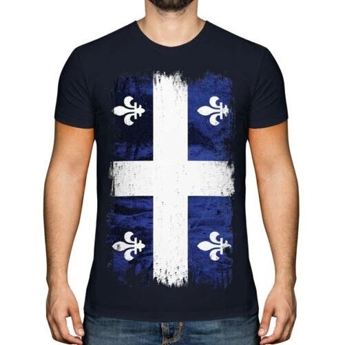 Quebec Grunge Flag Men's T-Shirt Gift Jersey Clothing