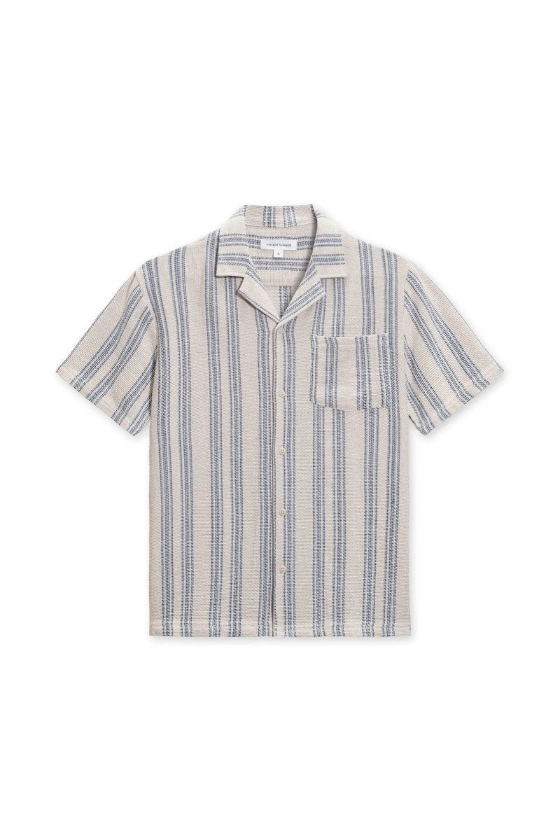 VINTAGE SUMMER BASKET WEAVE CAMP SHIRT