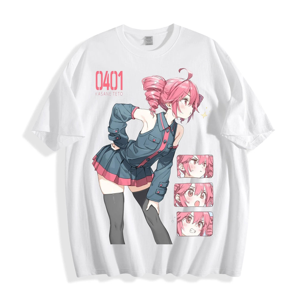 Kasane Teto 0401 Signature T-Shirt - Skirt Pose Multi-Photo Collage Unisex Tee